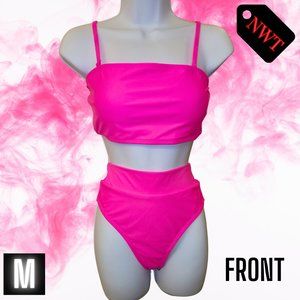 Medium NWT Neon Pink Two Piece Bikini Swimsuit | Hot Pink Swimsuit | Pink 2PIECE